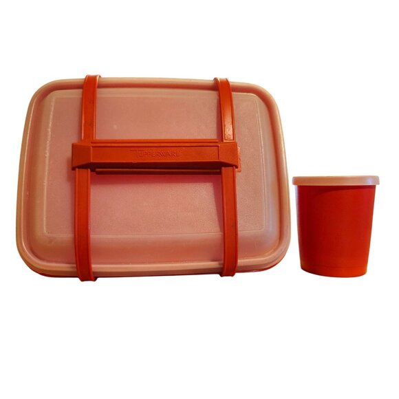 Tupperware Other - Vintage 70s Tupperware Pack & Carry 5pc Harvest Orange Lunch Set w/ Strap & Cup